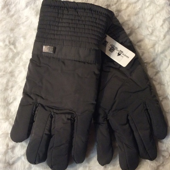 ✅🆕Gray men’s gloves plush fleece lined NWT mens M - Picture 4 of 6